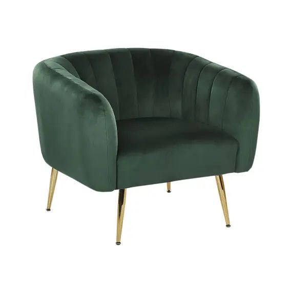 Fauteuil club en velours vert