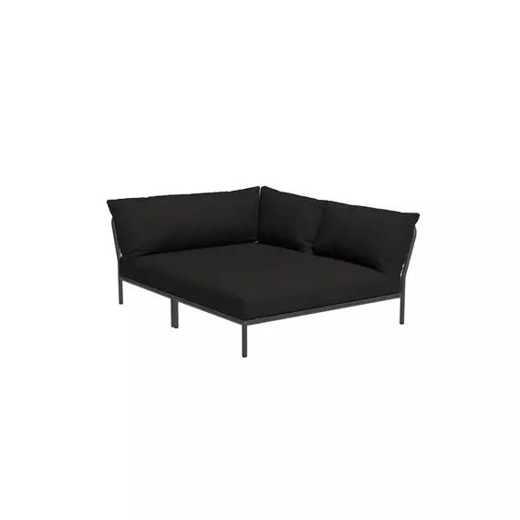 Canapé de jardin modulable Level 2 en Tissu, Tissu Sunbrella Heritage – Couleur Noir – 173.5 x 139 x 68.5 cm – Designer Henrik  Pedersen