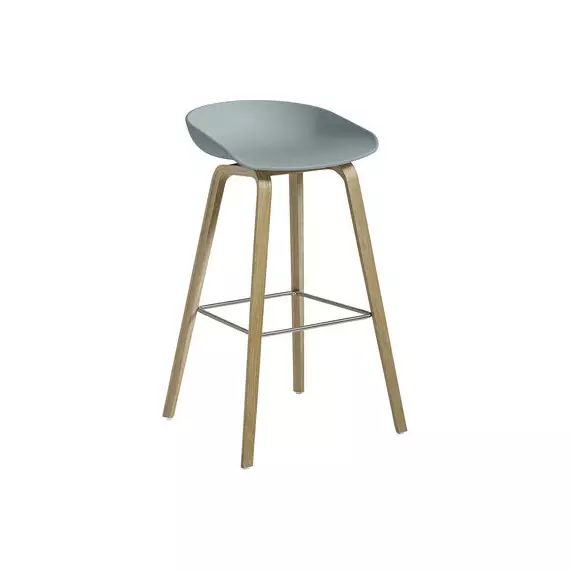 Tabouret de bar About a stool en Plastique, Chêne savonné – Couleur Bleu – 50 x 46 x 85 cm – Designer Hee Welling