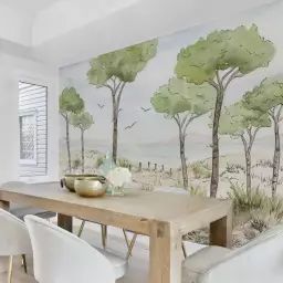 Papier peint panoramique paysage vue des pins 225 x 250 cm