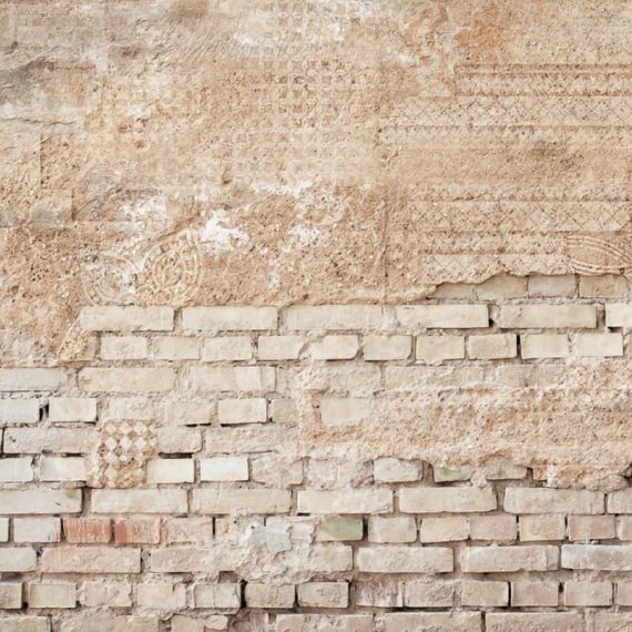 Papier peint panoramique Panorama barok vinyl grès jaune intissé l.424 x H.280 c