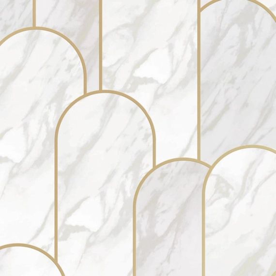 Papier peint panoramique Panorama marble métallisé blanc intissé l.424 x H.280 c