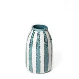 Vase Palmaria en Céramique, Céramique émaillée – Couleur Bleu – 22.89 x 22.89 x 24 cm – Designer Sarah Lavoine