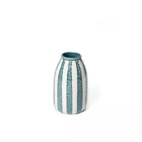 Vase Palmaria en Céramique, Céramique émaillée – Couleur Bleu – 22.89 x 22.89 x 24 cm – Designer Sarah Lavoine