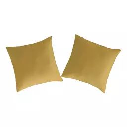 2 Taies d’oreiller en coton  65×65 cm jaune