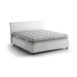 Lit coffre 140×200 cm en tissu blanc