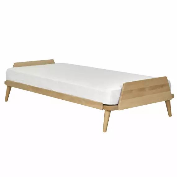 Pack lit avec matelas bois massif 90×190 cm