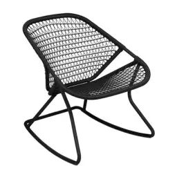 Rocking chair Sixties en Plastique, Fibre polyéthylène – Couleur Noir – 60.5 x 77.97 x 72 cm – Designer Frédéric Sofia