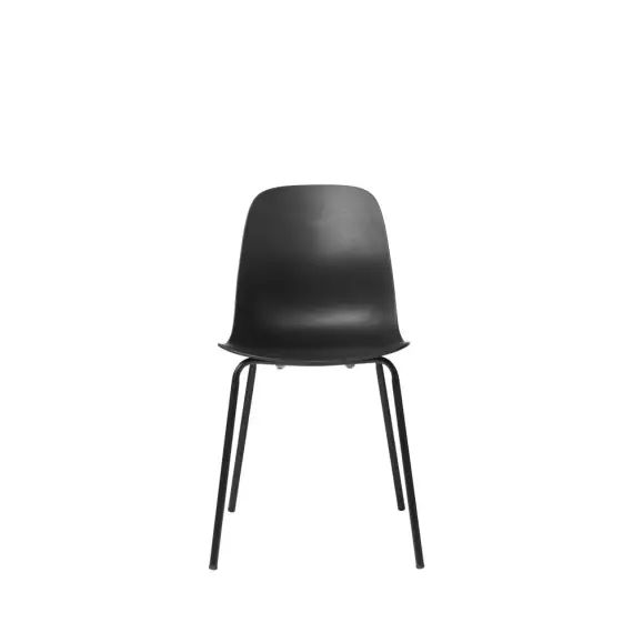 Hel – Lot de 4 chaises en plastique et métal – Couleur – Noir