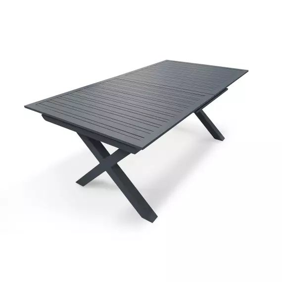 Table de jardin en aluminium gris anthracite