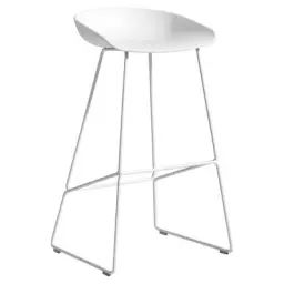 Tabouret de bar About a stool en Plastique, Polypropylène recyclé – Couleur Blanc – 50 x 48 x 85 cm – Designer Hee Welling