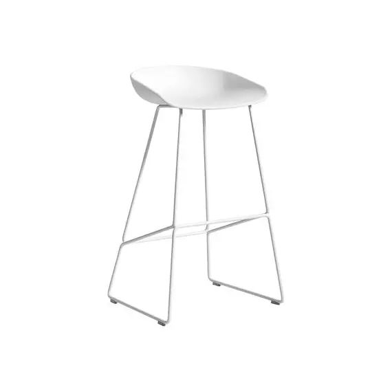 Tabouret de bar About a stool en Plastique, Polypropylène recyclé – Couleur Blanc – 50 x 48 x 85 cm – Designer Hee Welling