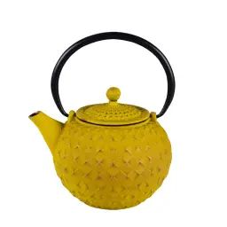 Théière en fonte 1 l avec fitre inox    jaune