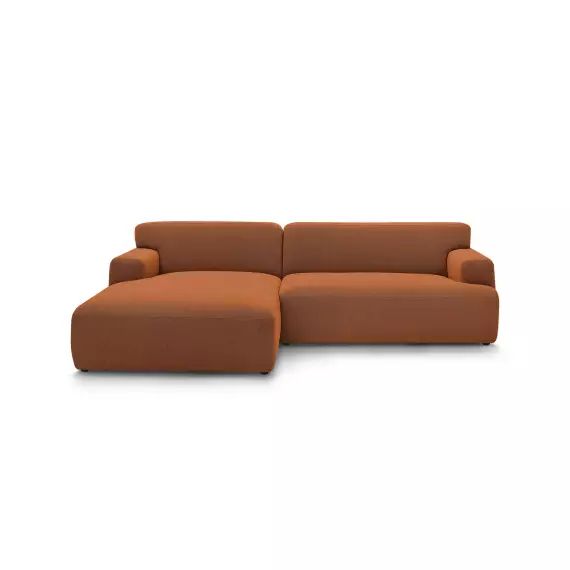 Canapé d’angle fixe 4 places BOBOCHIC CELESTIN coloris orange