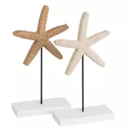 Set de 2 statues déco à poser étoiles de mer