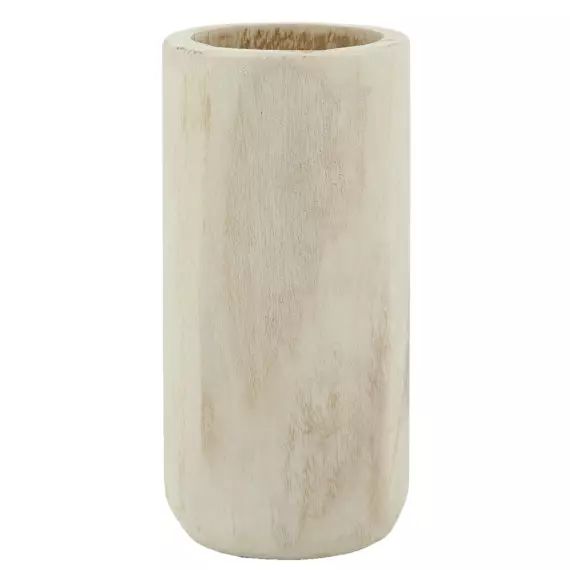 Grand vase rond en bois clair