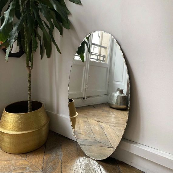Miroir ovale biseauté 80 x 47 cm