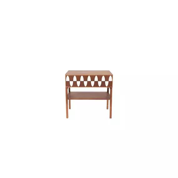 Table de chevet Ecailles en Bois, Frêne massif – Couleur Bois naturel – 60 x 60.55 x 63 cm – Designer Sarah Lavoine