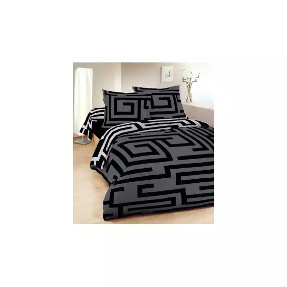 Parure housse de couette 260X240 cm + 2 taies d’oreiller 63×63 cm LABYRINTHE