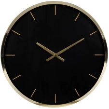Horloge en métal et verre doré et noir D45