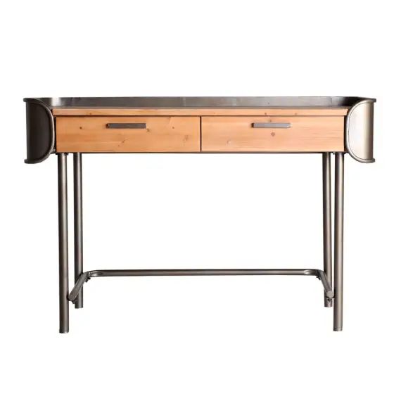 Bureau en bois et fer en noir et marron 120x50x80