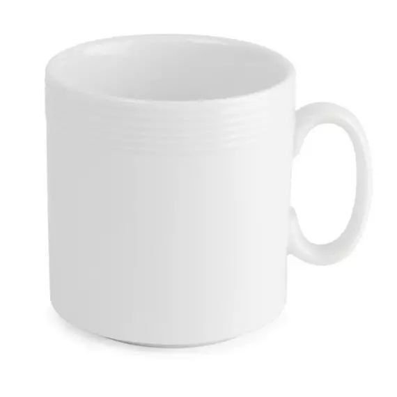 Lot de 12 mugs en porcelaine blanche 220 ml