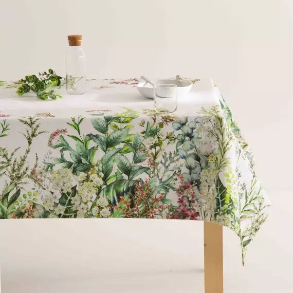 Nappe imprimée multicolore avec traitement anti-taches coton 140x140cm