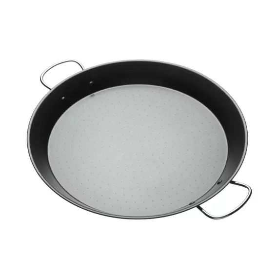 Poêle à paella 38.5cm acier carbone gris