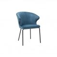 image de chaises scandinave Chaise design en velours bleu REQUIEM