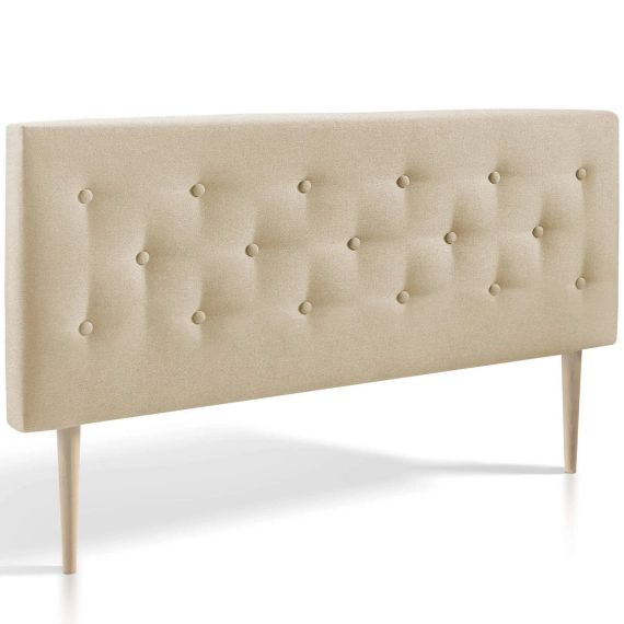 Tête de lit design 150×100 cm, capitonnée tissu beige, l’épaisseur de 8 cm