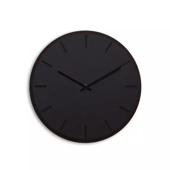 Horloge murale en linoléum noir D38cm