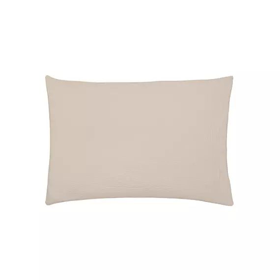 Taie d’oreiller en gaze de coton beige 50×75