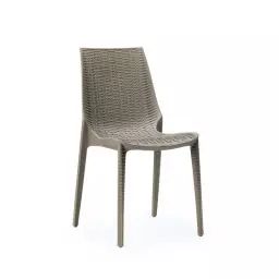 Chaise design en plastique taupe