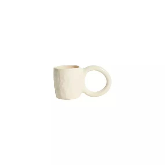 Tasse à café Donut en Céramique, Faïence émaillée – Couleur Beige – 17 x 17.54 x 9 cm – Designer Pia Chevalier