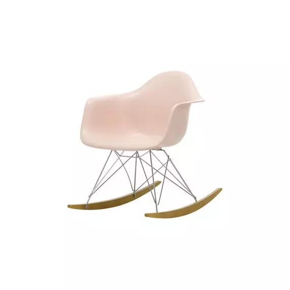 Rocking chair Eames Plastic Armchair en Plastique, Érable massif – Couleur Rose – 63 x 82.77 x 76 cm – Designer Charles & Ray Eames