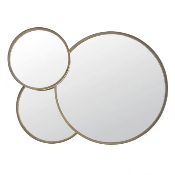 Miroirs ronds en métal coloris bronze 100×72