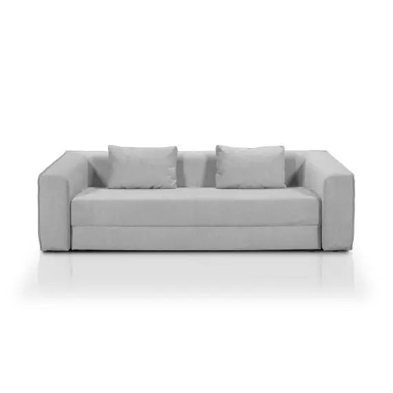 Canapé convertible 3 places  en polyester gris clair