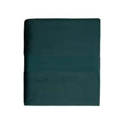 Drap de bain uni en 100% coton bleu 100×150