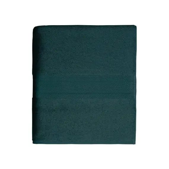 Drap de bain uni en 100% coton bleu 100×150