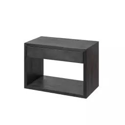 Table de chevet avec tiroir en hêtre noir grand