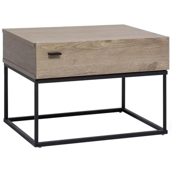 Table de chevet effet bois foncé