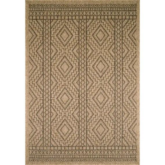 Tapis salon effet jute à motifs géométriques en polypropylène 120×160