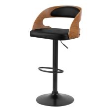 Chaise de bar réglable 63/84 cm en cuir synthétique noir