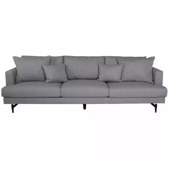 Canapé droit 3 places en tissu gris