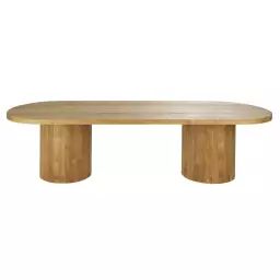 Table de jardin ovale en bois de teck 12/14 personnes L300
