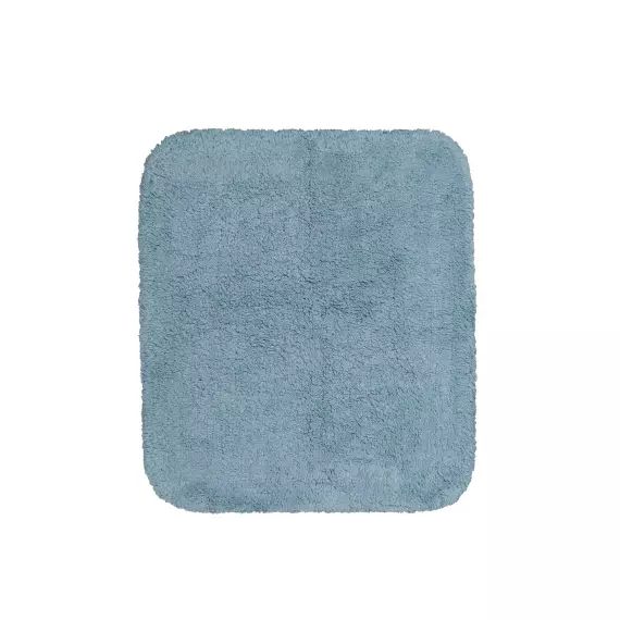 Tapis de bain doux bleu coton 55×65