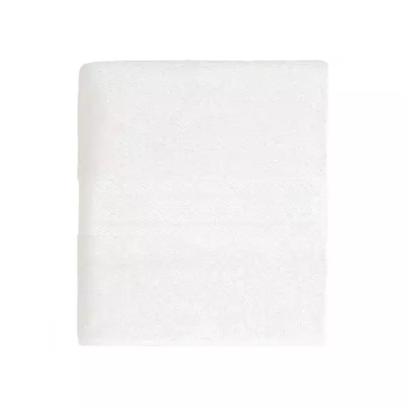 Drap de bain uni en 100% coton blanc 100×150