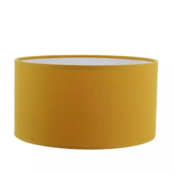 Abat-jour lampadaire en coton jaune moutarde Ø 60 Hauteur 25 cm