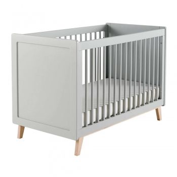 Achat Lit Bebe A Barreaux Gris L126 Sweet Style Design Scandinave