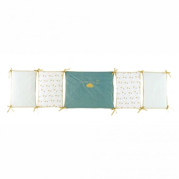 Tour de lit bébé en coton jaune/vert 45 x 180 cm GASTON